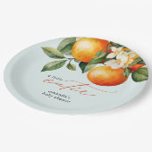 リトルかわいこちゃんオレンジクレメンチンベビーシャワーのお願い ペーパープレート (アングル)