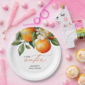 リトルかわいこちゃんオレンジクレメンチンベビーシャワーのお願い ペーパープレート (パーティー)