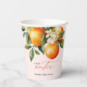 リトルかわいこちゃんオレンジクレメンチンベビーシャワーのお願い 紙コップ (裏面)