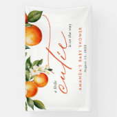 リトルかわいこちゃんオレンジクレメンチンベビーシャワーウェルカム 横断幕 (縦)