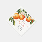 リトルかわいこちゃんオレンジクレメンチンベビーシャワー スタンダードカクテルナプキン (角)