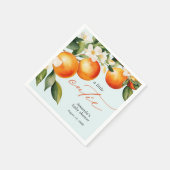 リトルかわいこちゃんオレンジクレメンチンベビーシャワー スタンダードカクテルナプキン (角)