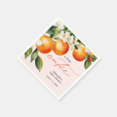 リトルかわいこちゃんオレンジクレメンチンベビーシャワー スタンダードカクテルナプキン (角)