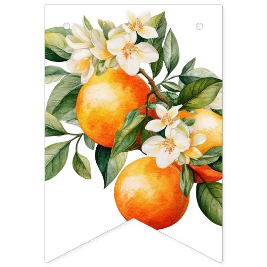 リトルかわいこちゃんオレンジクレメンチンベビーシャワー バンティングフラッグ (第1の旗)