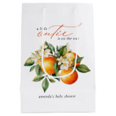 リトルかわいこちゃんオレンジクレメンチンベビーシャワー ミディアムペーパーバッグ (裏面)