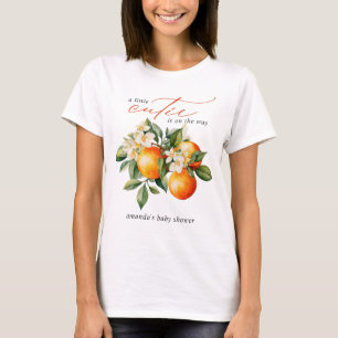 リトルかわいこちゃんオレンジクレメンチンベビーシャワー Tシャツ