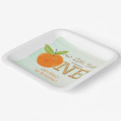 リトルかわいこちゃんオレンジクレメンチン1st誕生日 ペーパープレート (傾斜あり)