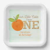 リトルかわいこちゃんオレンジクレメンチン1st誕生日 ペーパープレート (正面)