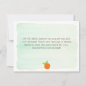 リトルかわいこちゃんオレンジクレメンティンファースト誕生日 サンキューカード (裏面)