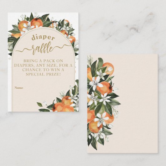 リトルかわいこちゃんオレンジグレネリーボホオムツラッフル エンクロージャーカード (正面/裏面)