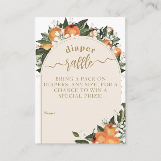 リトルかわいこちゃんオレンジグレネリーボホオムツラッフル エンクロージャーカード (正面)