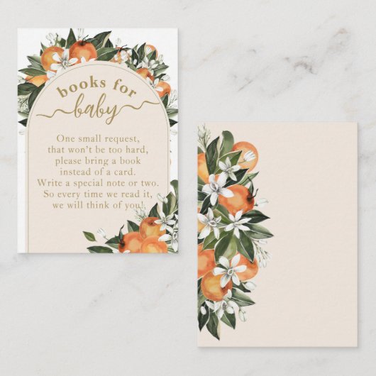 リトルかわいこちゃんオレンジグレネリーボホベビーシャワーブック エンクロージャーカード (正面/裏面)