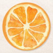 リトルかわいこちゃんオレンジサマー – フカラフルルーツ ラウンドペーパーコースター (正面)