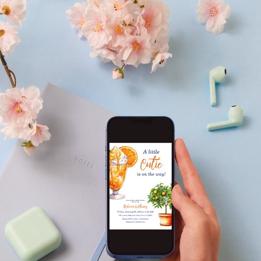 リトルかわいこちゃんオレンジシトラスサマーベビーシャワー 招待状