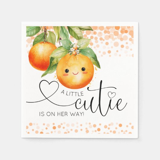 リトルかわいこちゃんオレンジシトラスベビーシャワー スタンダードカクテルナプキン (正面)