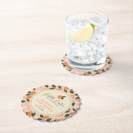 リトルかわいこちゃんオレンジシトラスベビーシャワー ペーパーコースター (インサイチュ)