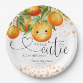 リトルかわいこちゃんオレンジシトラスベビーシャワー ペーパープレート (正面)