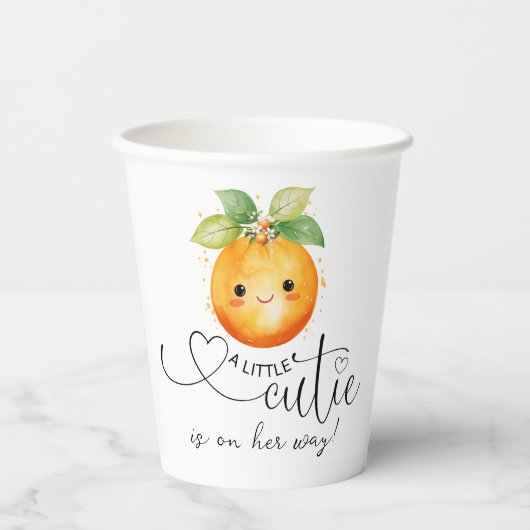 リトルかわいこちゃんオレンジシトラスベビーシャワー 紙コップ (正面)