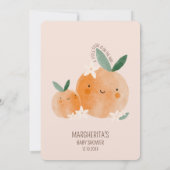 リトルかわいこちゃんオレンジシトラスボタニカルベビーブシャワー サンキューカード (裏面)