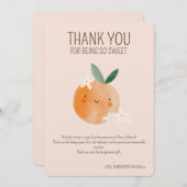 リトルかわいこちゃんオレンジシトラスボタニカルベビーブシャワー サンキューカード (正面/裏面)