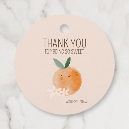 リトルかわいこちゃんオレンジシトラスボタニカルベビーブシャワー フェイバータグ (裏面)