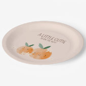 リトルかわいこちゃんオレンジシトラスボタニカルベビーブシャワー ペーパープレート (アングル)