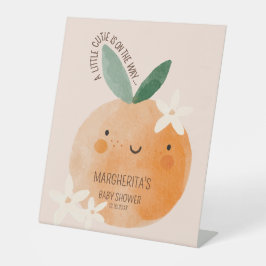 リトルかわいこちゃんオレンジシトラスボタニカルベビーブシャワー 台座サイン