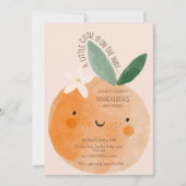 リトルかわいこちゃんオレンジシトラスボタニカルベビーブシャワー 招待状 (正面)