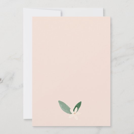 リトルかわいこちゃんオレンジシトラスボタニカルベビーブシャワー 招待状 (裏面)