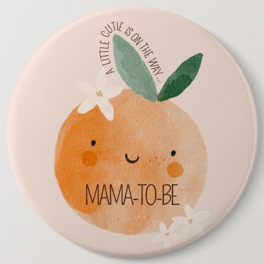 リトルかわいこちゃんオレンジシトラスボタニカルベビーブシャワー 缶バッジ (正面)