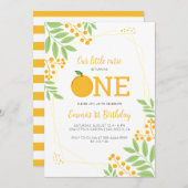 リトルかわいこちゃんオレンジシトラス1st誕生日パーティー 招待状 (正面/裏面)