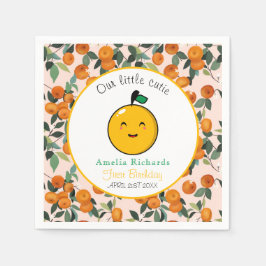 リトルかわいこちゃんオレンジシトラス1st誕生日 スタンダードカクテルナプキン