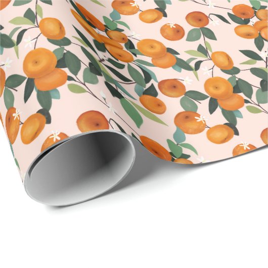 リトルかわいこちゃんオレンジシトラス1st誕生日 ラッピングペーパー (ロールコーナー)