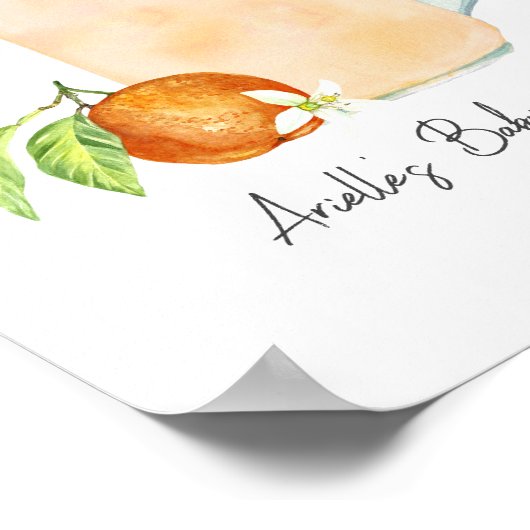 リトルかわいこちゃんオレンジスムージー赤ちゃんシャワーへようこそ ポスター (角)