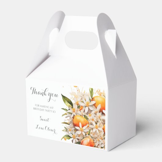 リトルかわいこちゃんオレンジタンジェリンベビーシャワーシトラス フェイバーボックス (正面サイド)