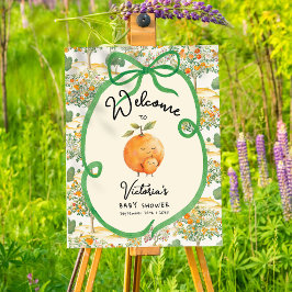 リトルかわいこちゃんオレンジトイレベビーシャワーウェルカムサイン ポスター