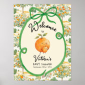 リトルかわいこちゃんオレンジトイレベビーシャワーウェルカムサイン ポスター (正面)