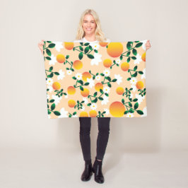 リトルかわいこちゃんオレンジパターン フリースブランケット