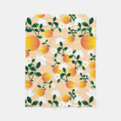 リトルかわいこちゃんオレンジパターン フリースブランケット (正面)