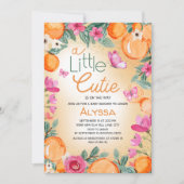 リトルかわいこちゃんオレンジピンクフローラ蝶 招待状 (正面)