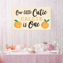 リトルかわいこちゃんオレンジファースト誕生日バナー 横断幕