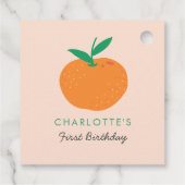 リトルかわいこちゃんオレンジファースト誕生日メッセージカード フェイバータグ (裏面)