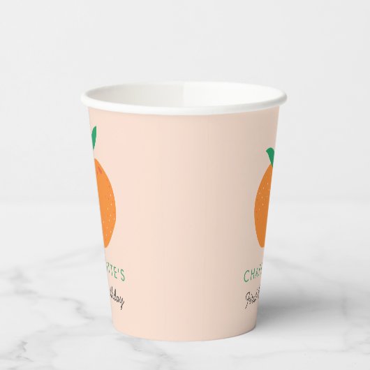 リトルかわいこちゃんオレンジファースト誕生日紙カップ 紙コップ (左)