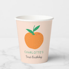 リトルかわいこちゃんオレンジファースト誕生日紙カップ 紙コップ