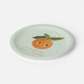 リトルかわいこちゃんオレンジファースト誕生日 ペーパープレート (アングル)