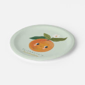 リトルかわいこちゃんオレンジファースト誕生日 ペーパープレート (アングル)