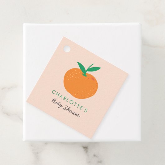 リトルかわいこちゃんオレンジベビーシャワーメッセージカード フェイバータグ (インサイチュ)