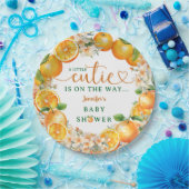 リトルかわいこちゃんオレンジベビーシャワー男女兼用 ペーパープレート (パーティー)