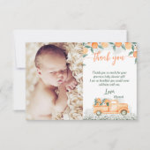 リトルかわいこちゃんオレンジベビーシャワー サンキューカード (正面)