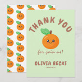 リトルかわいこちゃんオレンジベビーシャワー サンキューカード (正面/裏面)